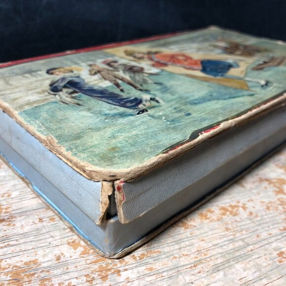 Antique Victorian Eagle Pencil Co. Ice Skating Lithograph Box - Picture 4 of 8